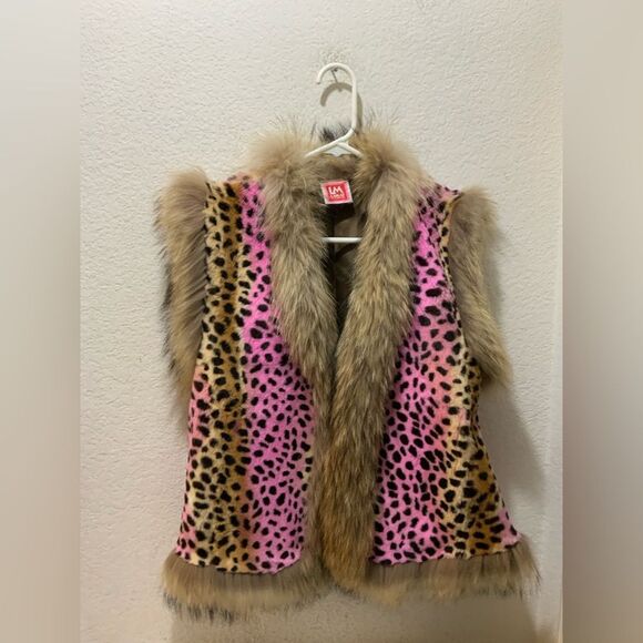 Lm Lulu Paris multicolor Small/Medium sweater vest colorful animal print - Picture 1 of 7
